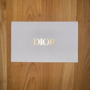 Dior White Card or receipt holder with Gold Foil Logo